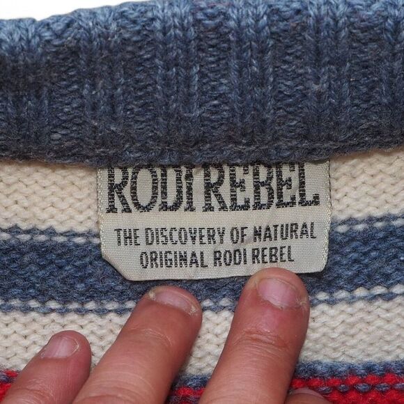 Rodi Rebel Shetland Wool Multicolor Striped Sweater Women's Large (L) - Picture 3 of 5